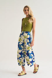 Wide Leg Crop Pant In Abstract Print