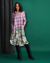 Violet Meadow Check Liza Shirt Dress