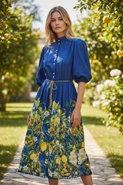 Amalfi Border Midi Dress - Benita