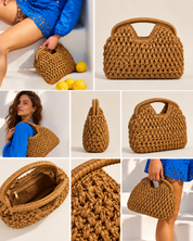 Tan Woven Carryall Bag