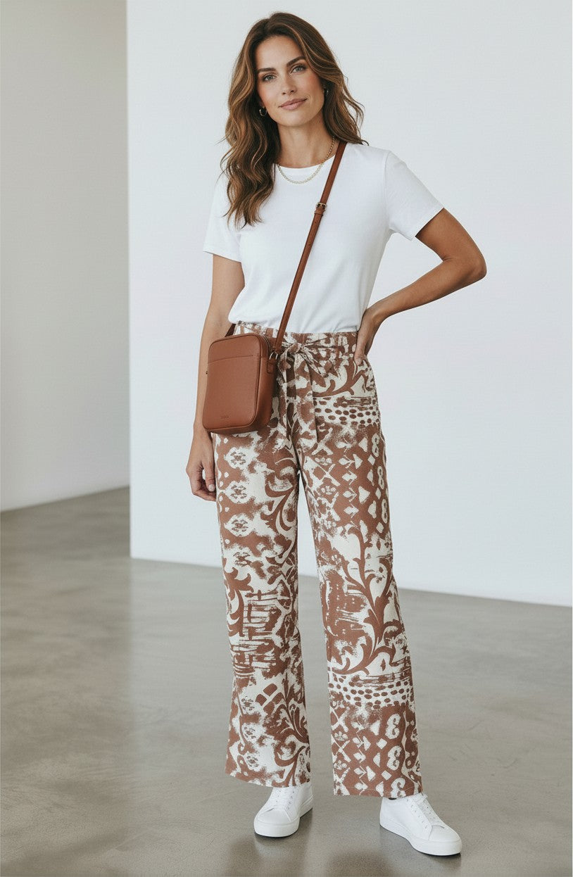 Beige Aztec Paper Pant