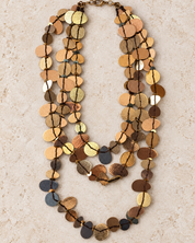 3 Tier Gold Disk Necklace