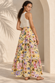 Cotton Lace Trim Skirt - Spring Bloom Soft Yellow