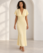 Zaza Maxi Dress in Butter Yellow
