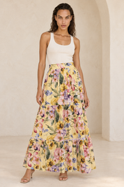 Cotton Lace Trim Skirt - Spring Bloom Soft Yellow