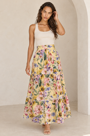 Cotton Lace Trim Skirt - Spring Bloom Soft Yellow