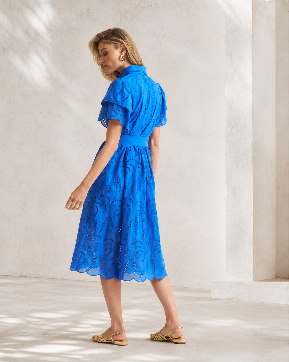 Fria Anglaise Dress - Cobalt  Dispatching 4th September