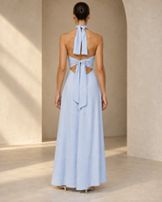 Holly Cut Out Dress in Sky Blue
