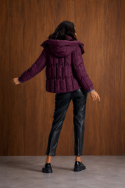 Plum Geometric Quilted Jacket