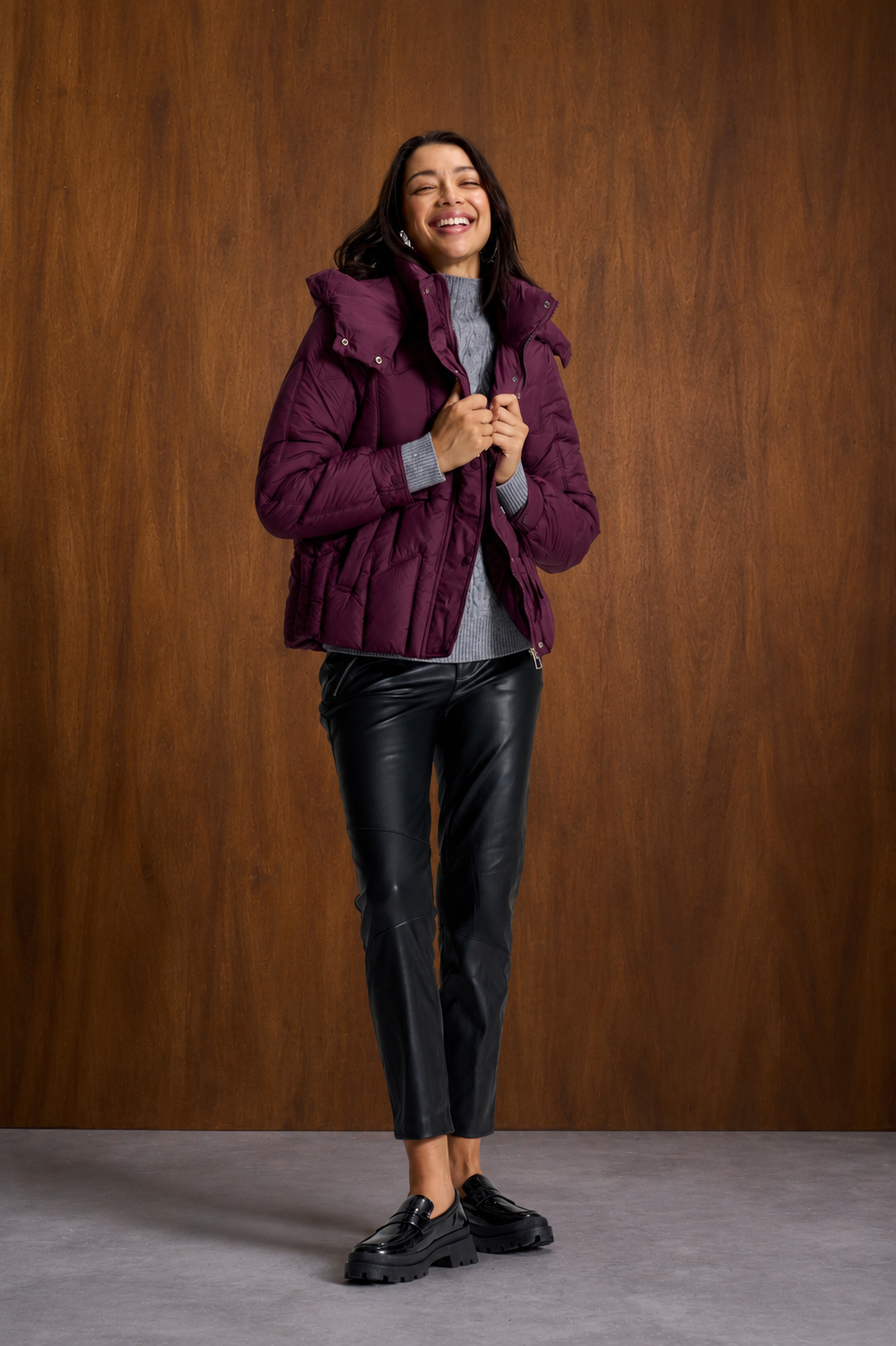 Plum Geometric Quilted Jacket