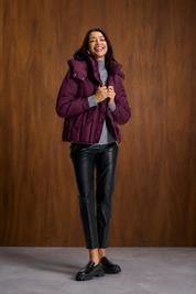 Plum Geometric Quilted Jacket