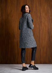 Wool Blend Charcoal Wrap Coat